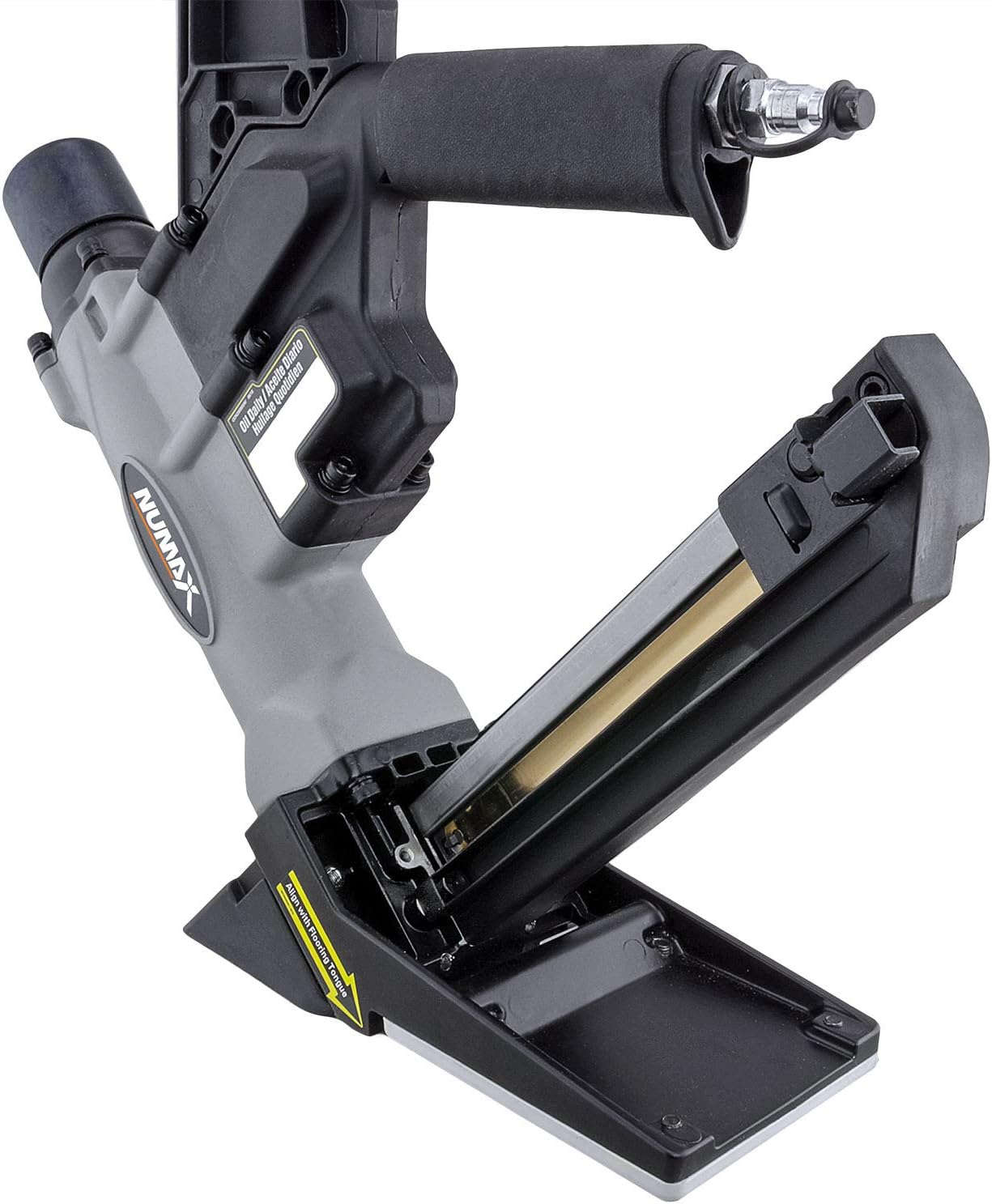 S50LSDH Pneumatic 2-in-1 15.5-Gauge and 16-Gauge 2" Dual Handle Flooring Nailer / Stapler with Flooring Mallet and