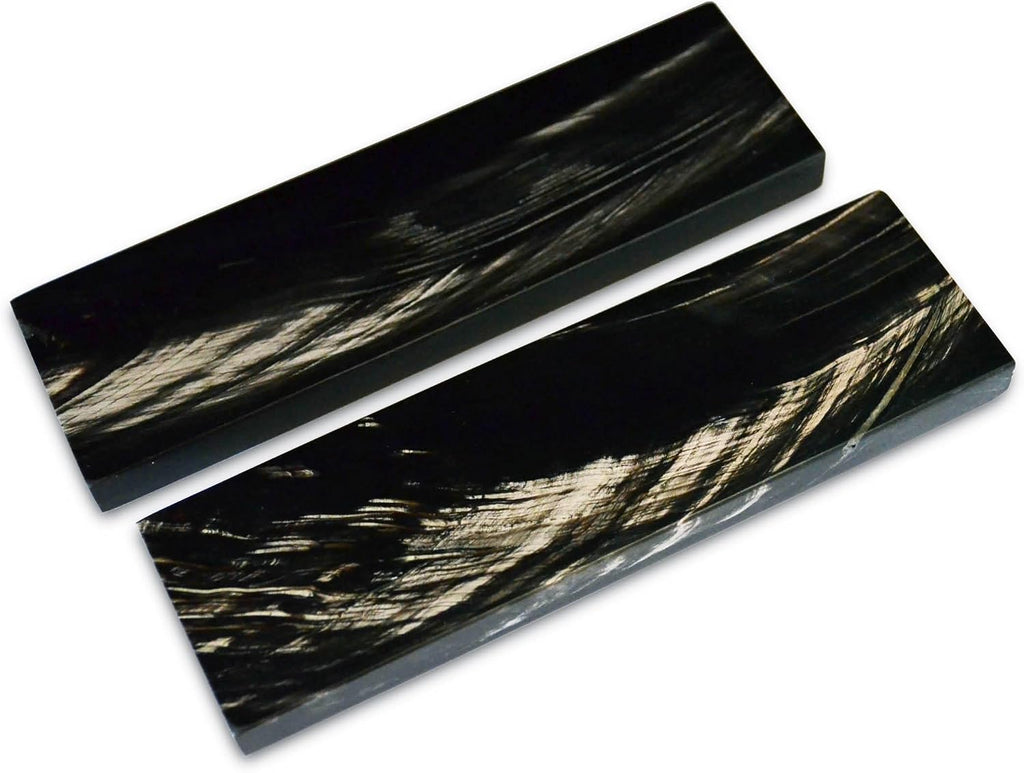 Black Scales Handle Buffalo Horn Handles Knife Making Blanks Blades Knives Pair 5 inch for Custom Handles
