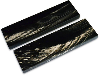 Black Scales Handle Buffalo Horn Handles Knife Making Blanks Blades Knives Pair 5 inch for Custom Handles