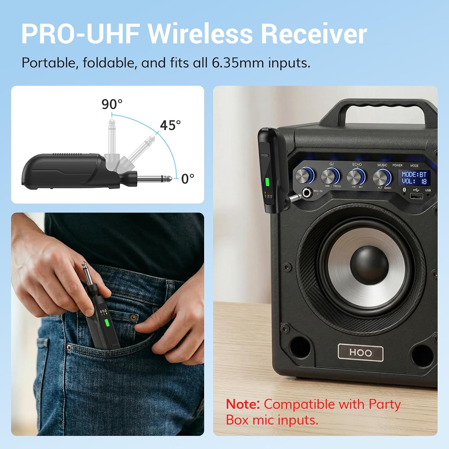 2.4G Dual Wireless Microphones, Rechargeable Handheld Mic TW-220 | Cordless Microphones System with Receiver, Karaoke