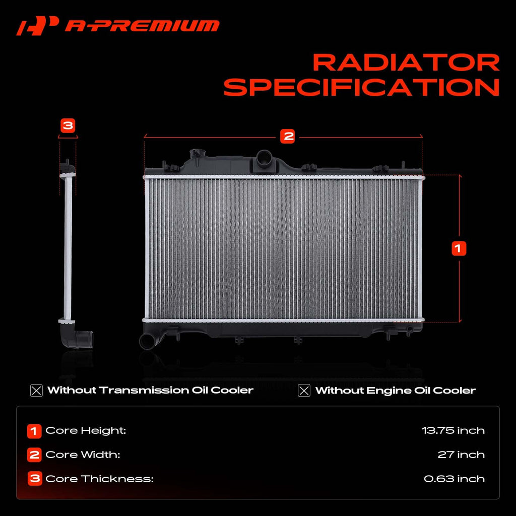 A-Premium Engine Coolant Radiator Assembly Compatible with Subaru