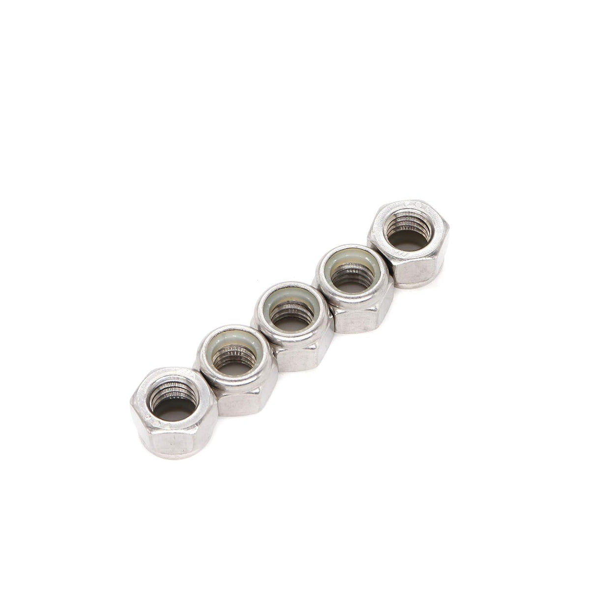 20PCS 5/16-18 Nylon Inserted Self Locking Nuts - Stainless Steel Silver Tone, 5/16" Nylock Nuts for Furniture, Tools, Handle
