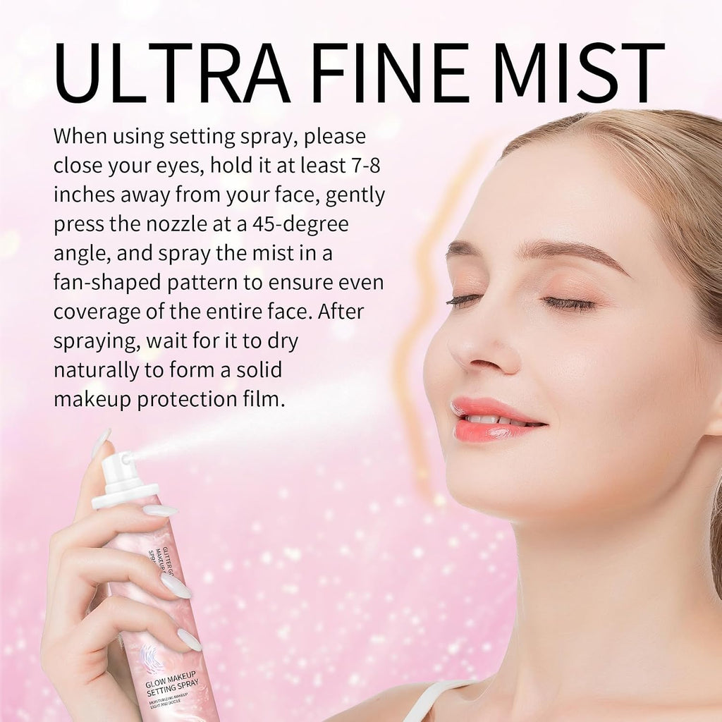 Glow Makeup Setting Spray, Shimmer Dewy Hydrating Setting Spray