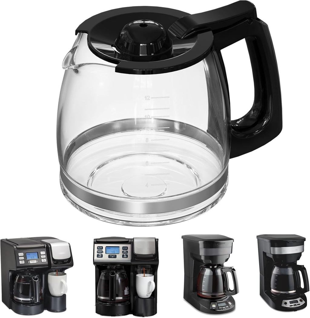 12-Cup Replacement Coffee Carafe Compatible with Hamilton Beach Coffee maker Pot 49902, 49915, 49905C, CM4309, 49317