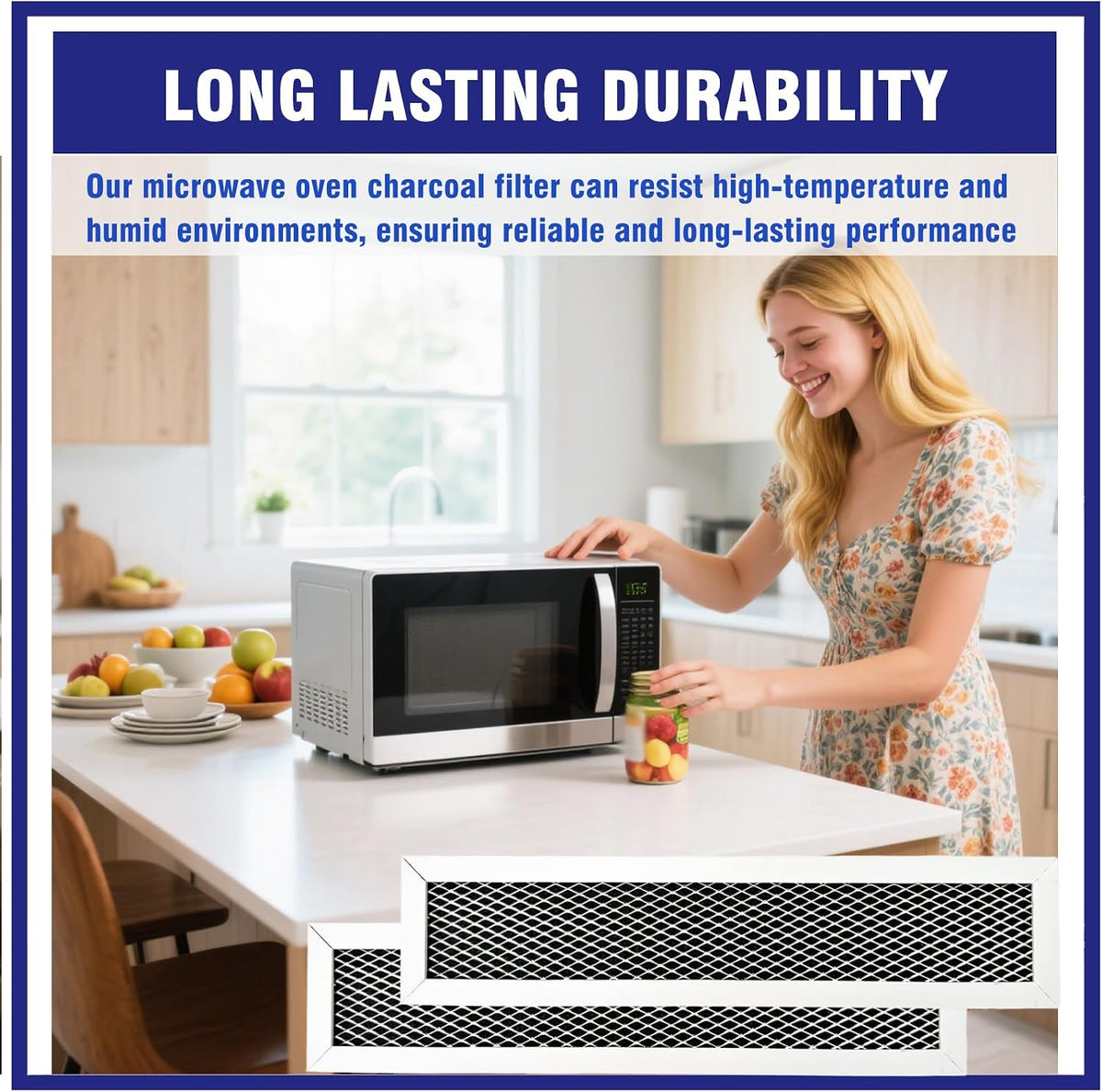 2 Pcs Microwave Charcoal Filter Mesh for GE PVM9179DF2WW, PVM9179SR1SS
