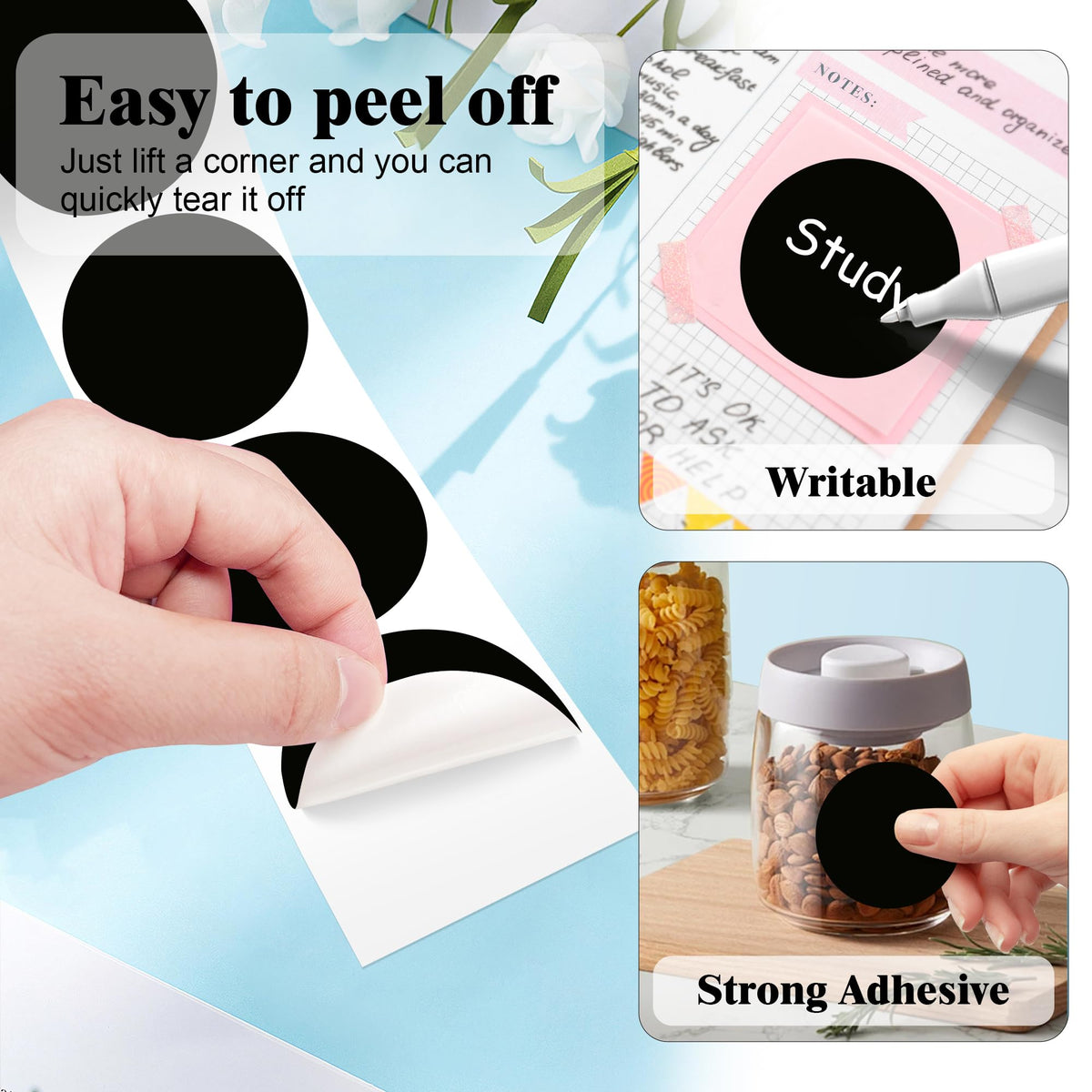 2 Inch Round Adhesive Color-Code Dot Stickers,4Rolls/2000 per Rolls dots Label Dispenser Box, Circle Stickers Label