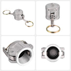 Kozelo 2 Pcs Aluminum Type DC 1/2" NPT Female Cam Lock Hose Fitting