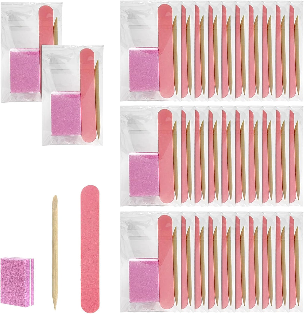 Lokyango Disposable Manicure Tool Kit (Pink, Count, 40, 80/100 Grit)