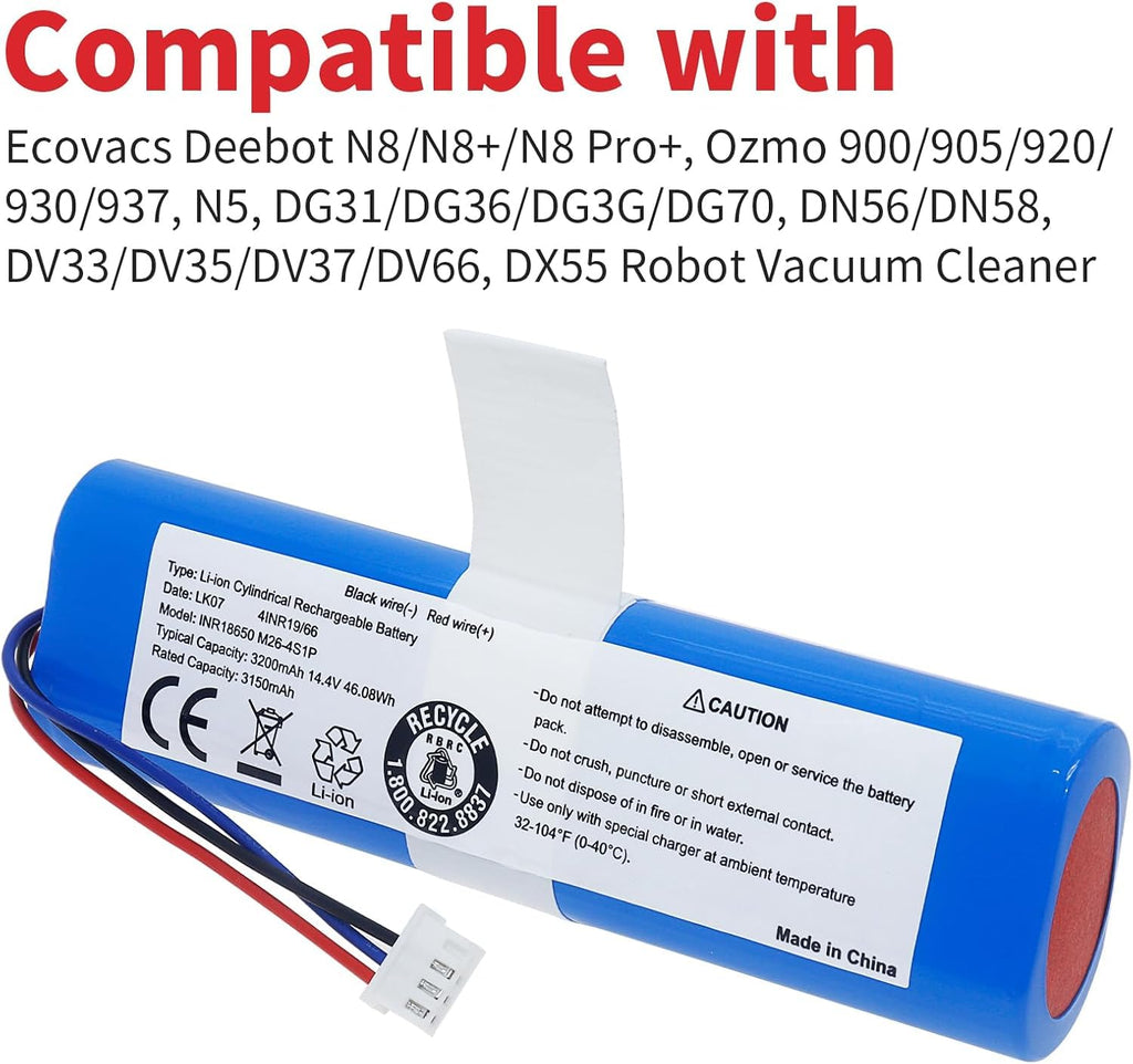 CulHye Replacement Battery for Ecovacs Deebot N8/N8+/N8 Pro+ Robotic Vacuum