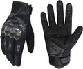 Motorcycle Gloves for Men Women - with Palm Sliders&Knuckle Guards, Touchscreen Design, Faux Leather for Motorcross