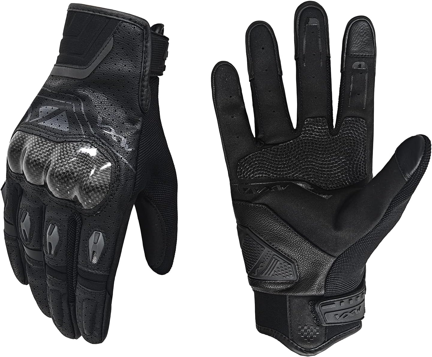Motorcycle Gloves for Men Women - with Palm Sliders&Knuckle Guards, Touchscreen Design, Faux Leather for Motorcross