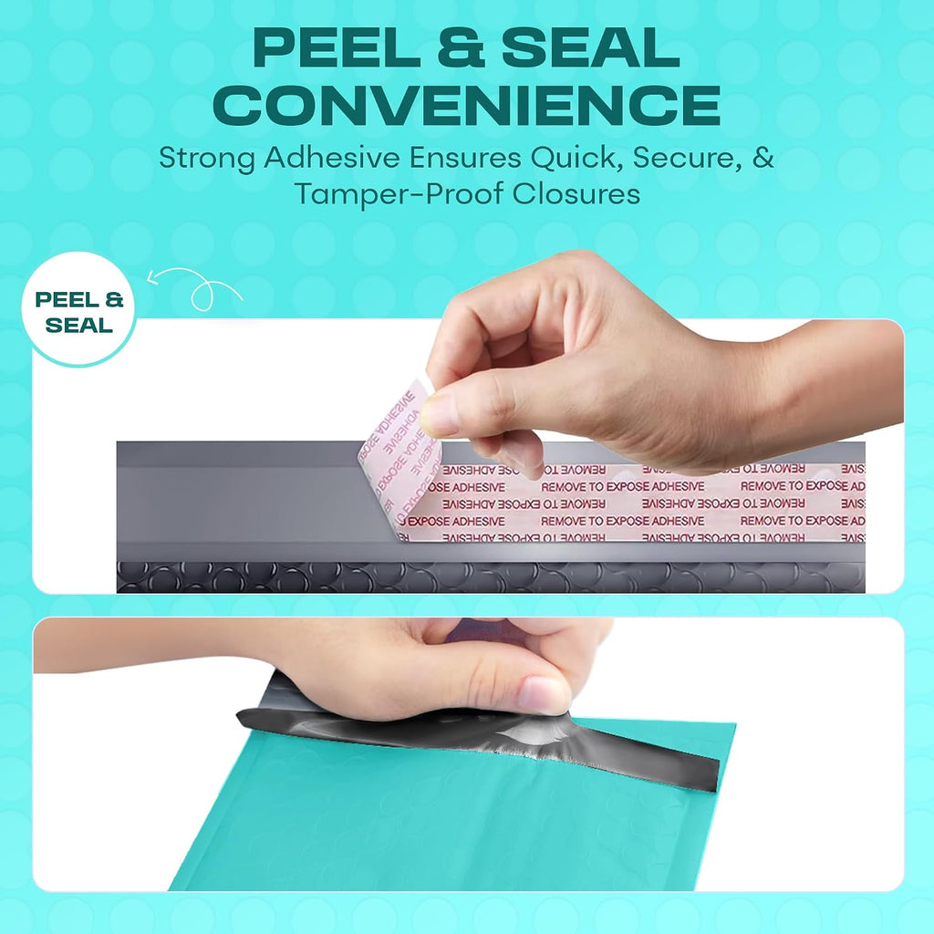 Teal Bubble Mailers 12.5x19, Self Seal Poly Padded Envelopes #6, 20 Pack