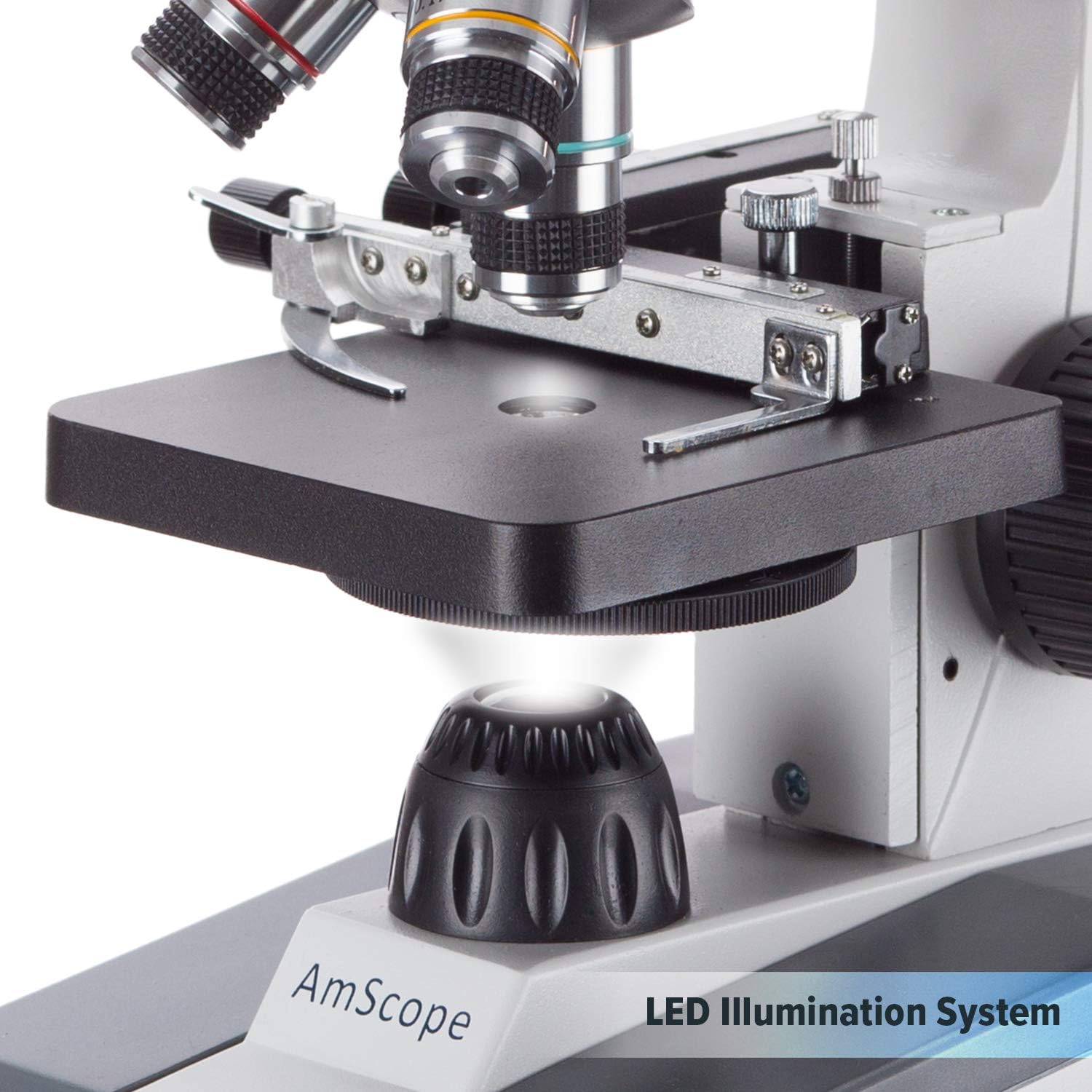 M150C-MS 1000X Biological Compound Microscope with Sturdy | 40X-1000X Magnification Range All-Metal Construction
