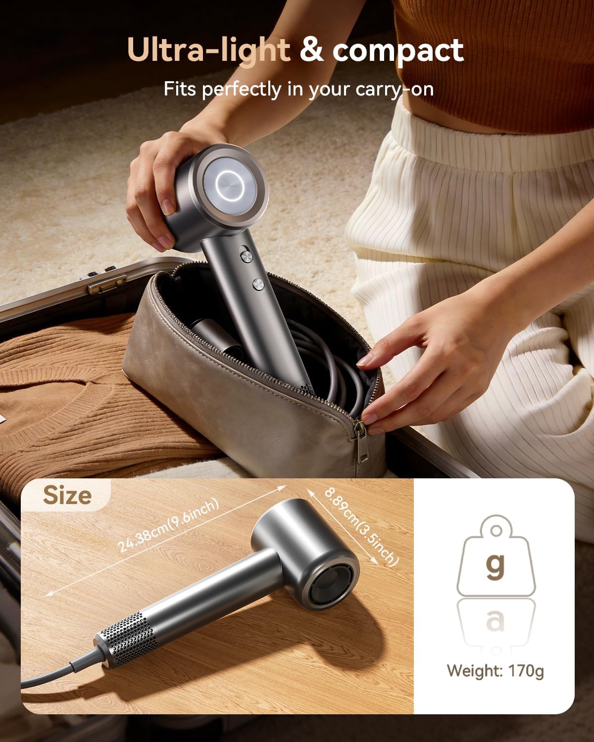 High Speed Hair Dryer, 160000RPM Fast Drying Blow Dryer, Negative Ions for Frizz-Free with Less Damage, Low Noise 2