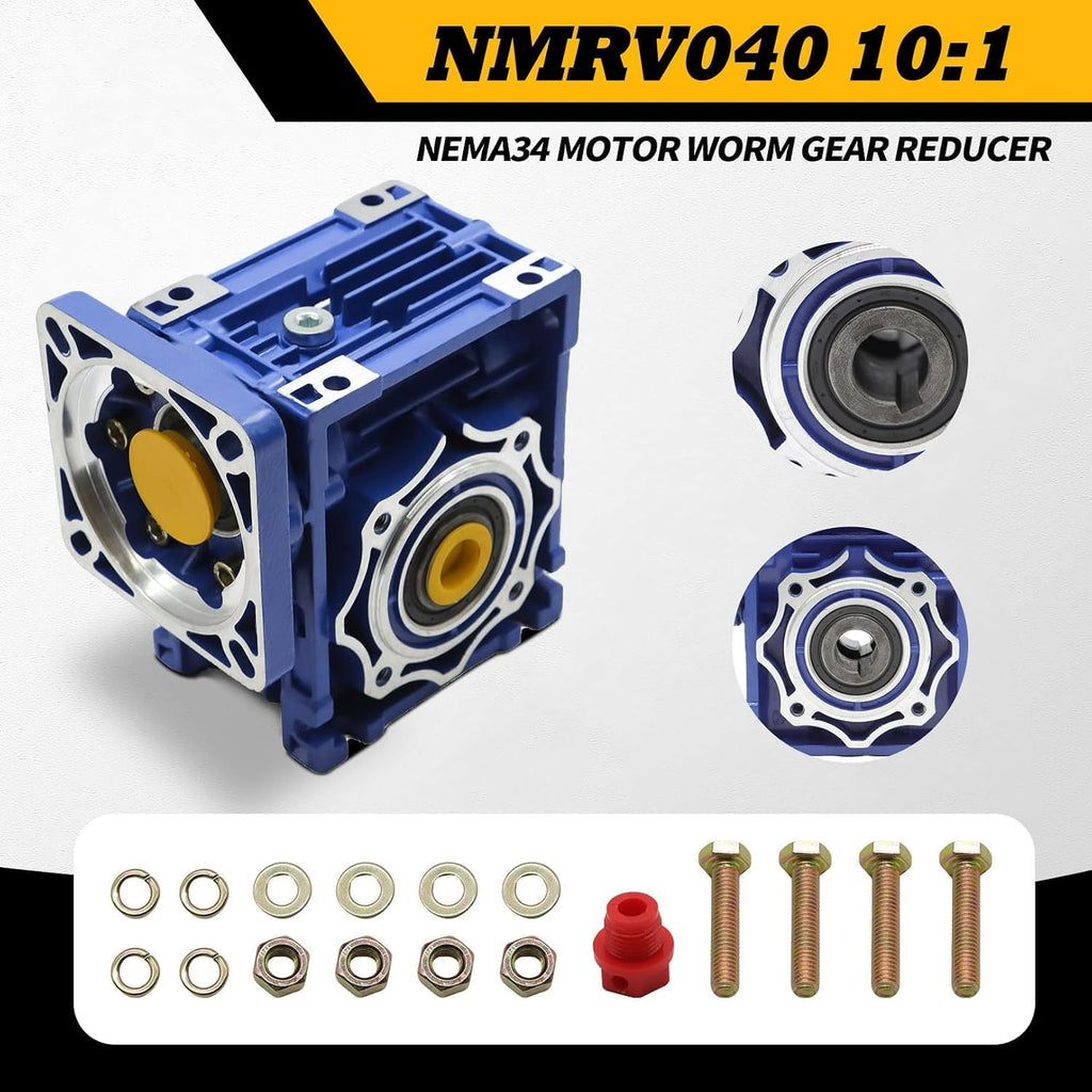 NMRV040 Worm Gear Reducer 10:1 Ratio Nema34 Stepper Servo Motors