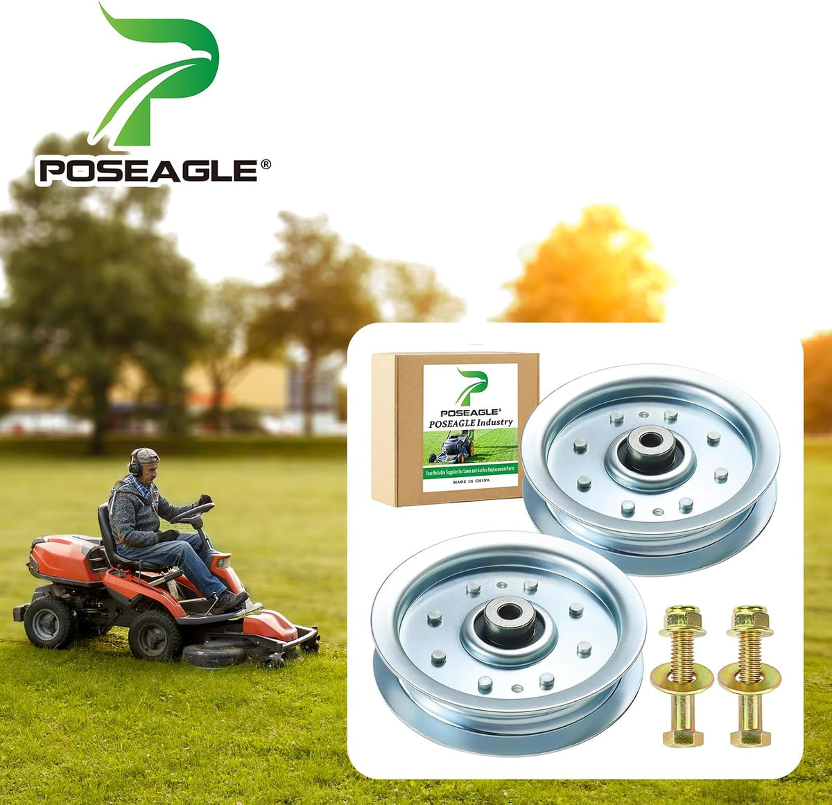 2 Pack 756-04129b Idler Pulley 4.25 for Cub Cadet 50" RZT50 Decks