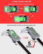 GODESON 6" USB-C Rechargeable Digital Caliper 0-150 mm