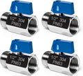 4Pack 1/2" Mini Ball Valve, 304 Stainless Steel Shut-Off Valve NPT Female x Male Thread Small Valves for Compact Space (4, 1/2 Inch)