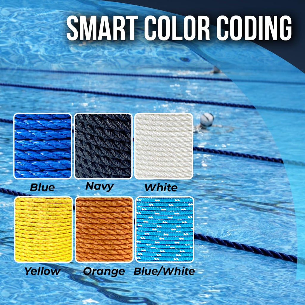 Heavy Duty PP/Polyester/Nylon Rope on Spool, Blue, 5/16inX1640FT