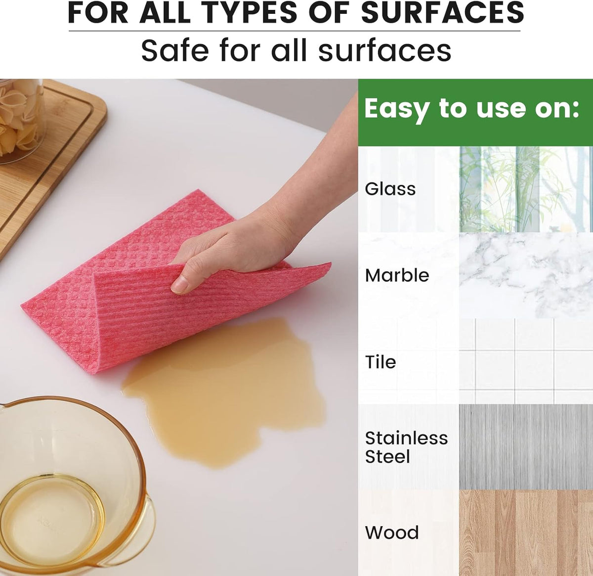 Swedish Dishcloths for Kitchen, 10 Pack, Assorted
