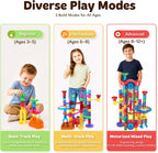 171Pcs Motorized Elevator Marble Run with Glow Marbles for Kids