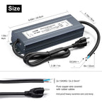 24V DC LED Driver Waterproof IP67 Power Supply 300W 12.5A