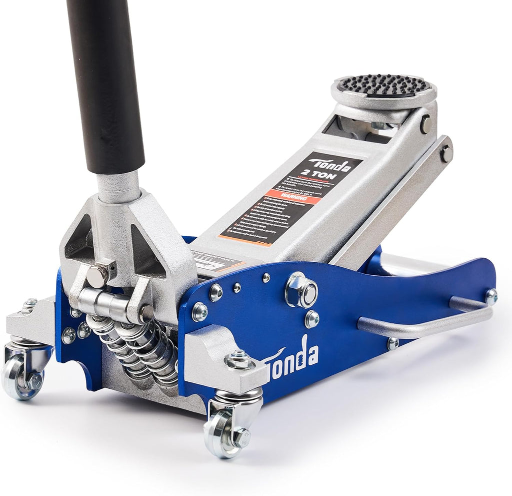 2 Ton Low Profile Floor Jack, Aluminum Steel Car Jack, Blue