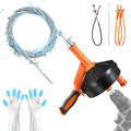 Drain Snake, Drain Auger with Drill Attachment, 25 Feet Plumbing Snake Tool Set Included Drain Clog Remover, Hair