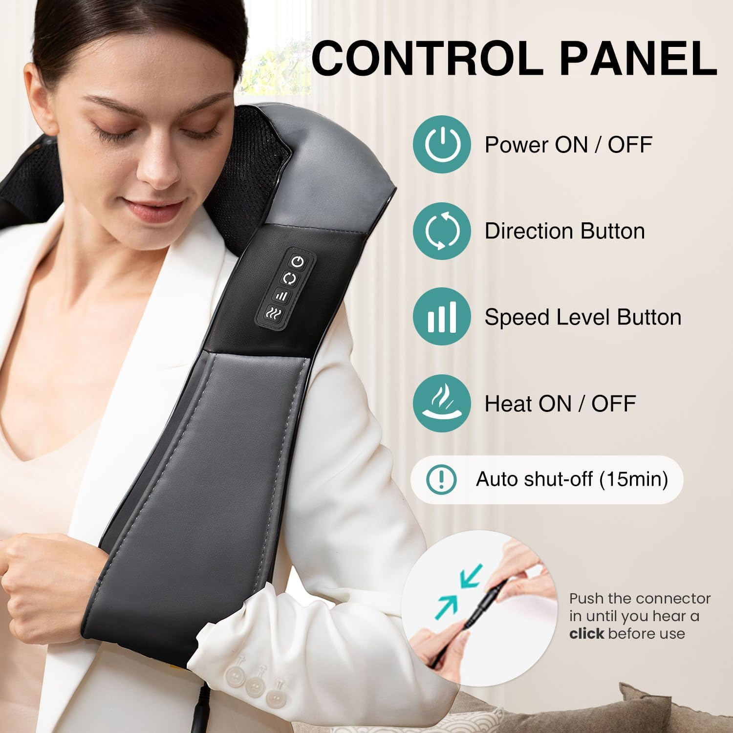 Shiatsu Neck Massager with Heat for Pain Relief Deep Tissue, 2026 Upgraded 3D Back Shoulder Kneading Massage Pillow