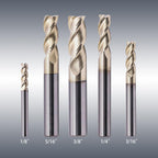 NZ 3 Flute 1/16" Solid Carbide Square End Mill ZrN Coated, 5Pcs