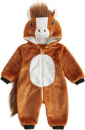 Toddler Baby Horse Costume Cute Halloween Animal Costumes | Warm Hooded Long Sleeve Jumpsuit Boys Girls Fall Winter
