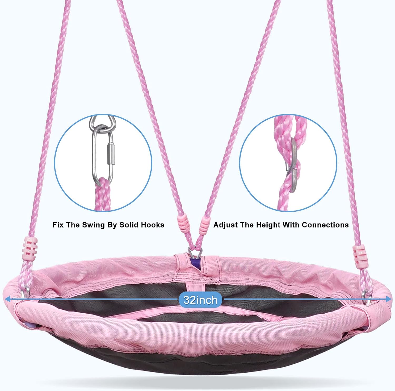 Swing Set, 440lbs, Heavy-Duty A-Frame Metal Outdoor SwingStand, 1 Saucer & 1 Belt Swing seat for Playground, Backyard