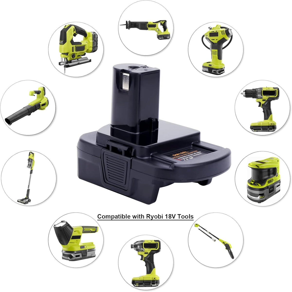 Biswaye DM18RL Battery Adapter Compatible with Ryobi 18V One+ Tools