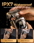 Electric Foil Shaver for Men: Full-Metal Body & 4 Floating Blades