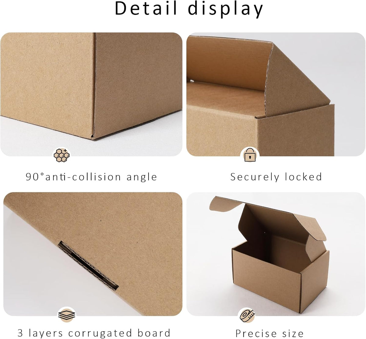 6x4x3" 50 Pack Corrugated Cardboard Boxes Small Shipping Box for Packaging Small Business Mailer Mailing Kraft
