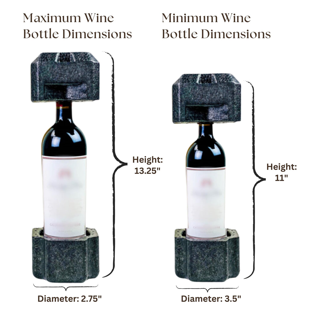 Double Bottle Wine Shipping Box with Protective Foam Insert, Recyclable Corrugated Mailer, Fits Most 750ml Wine