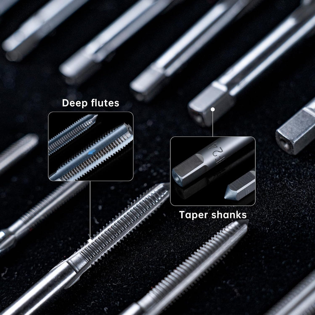 ROTATION 39-Piece Metric Tap and Die Set, M3-M12 Thread Repair Kit