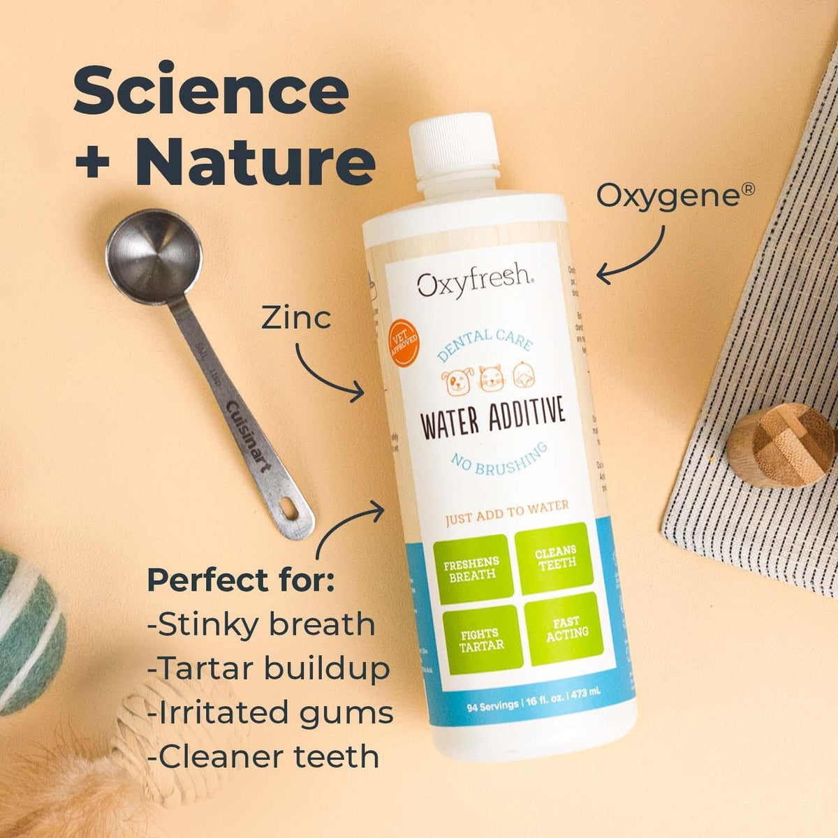 Premium Pet Dental Care Solution Pet Water Additive: Best Way to Eliminate Bad Dog Breath and Cat Bad Breath - Fights