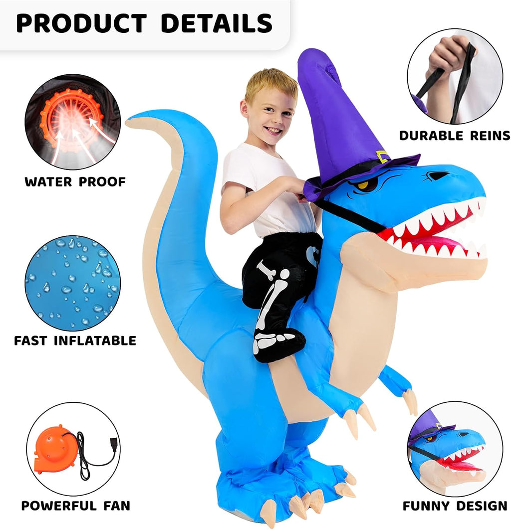 Dinosaur Costume Kids Inflatable Dinosaur Halloween Costume for Boys Girls Funny Blow Up Costume for Halloween Party