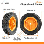 Antanker 6 Inch Plastic Wheels Replaces for Oregon 72-106, 2 Pack (Orange)