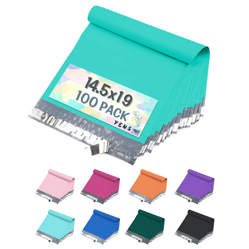 Teal Poly Mailers 14.5x19 100 Pack Self-Seal Shipping Envelopes M7