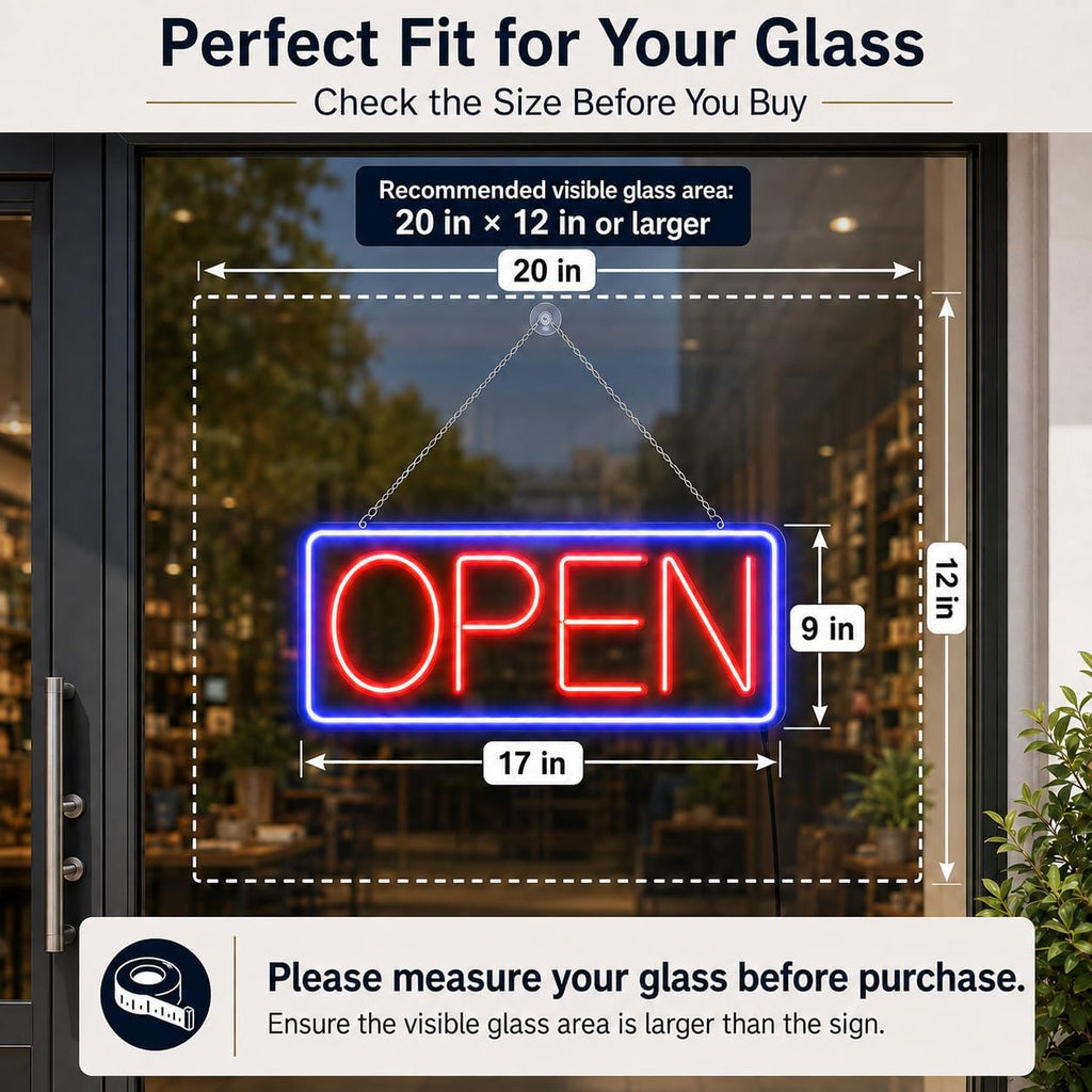 Neon Open Sign for Business, 17 x 9 Inch USB Powered LED Open Sign, with Remote Control and Countdown Timer Neon Open