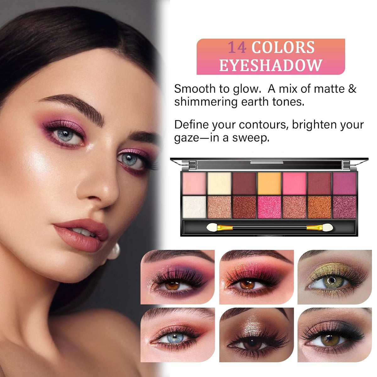 Makeup Set for Women, Makeup Kit for Women Full Kit, Travel Makeup Set, Makeup Gift Set for Girls, 14-Color Eyeshadow