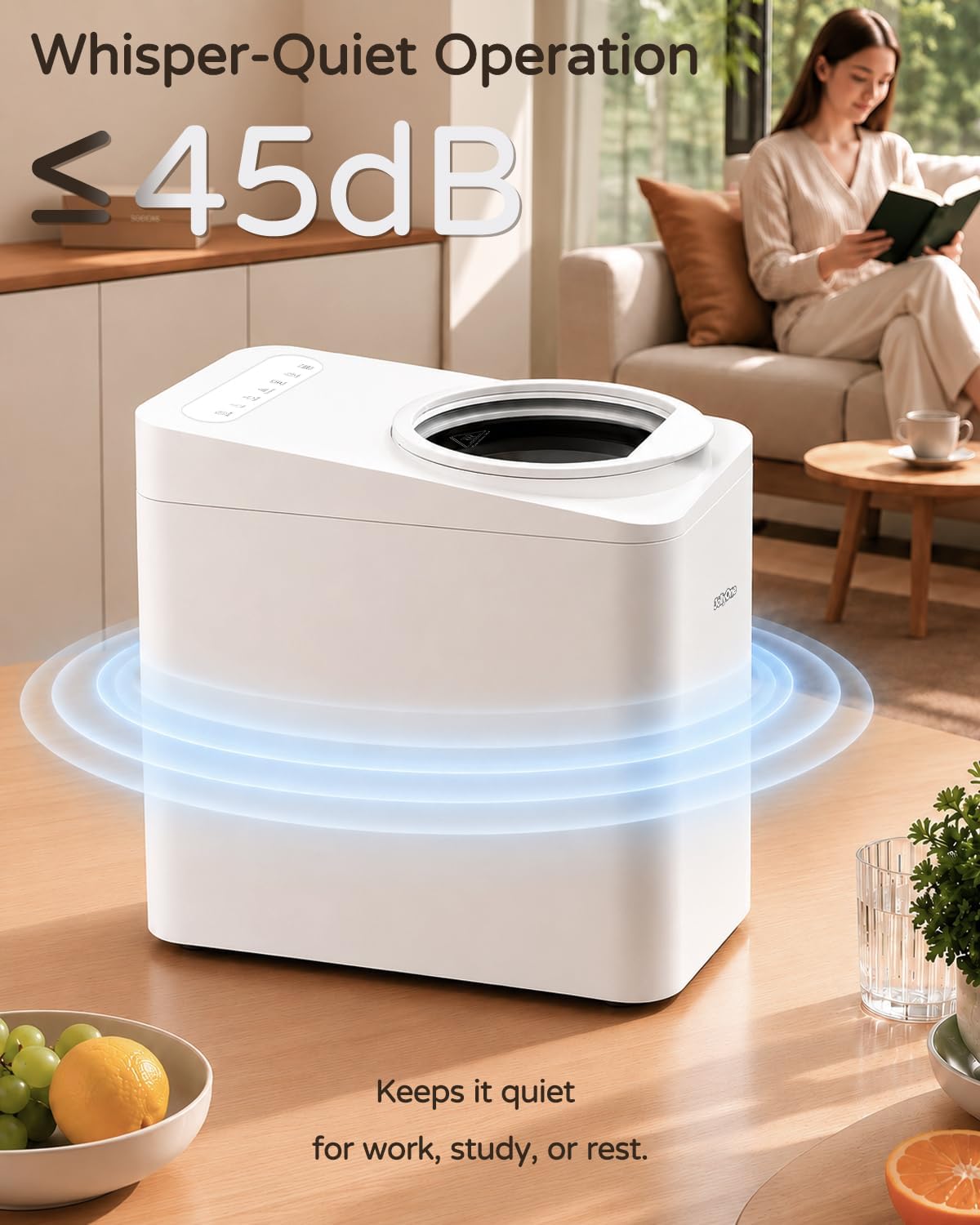 4.5L Large Electric Kitchen Composter & Food Recycler, Smart Indoor Odorless Countertop Compost Bin with Store Mode
