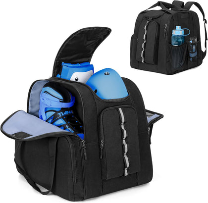 Inline Skate Bag Backpack Ice Hockey Roller Skate Bag for Men Women | Ice Skating Backpack for Shoes Up to US Mens 13
