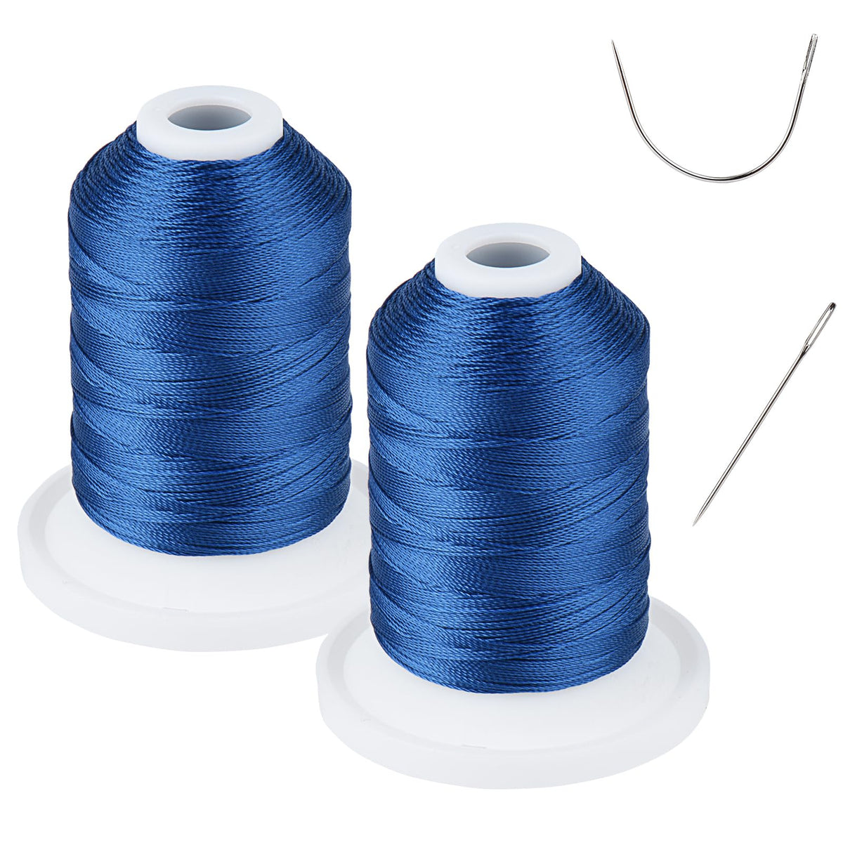 UV Resistant - 100% Polyester Bonded Thread Tex 69 (12wt) - 250 Yards x 2 Spools NP-Blue