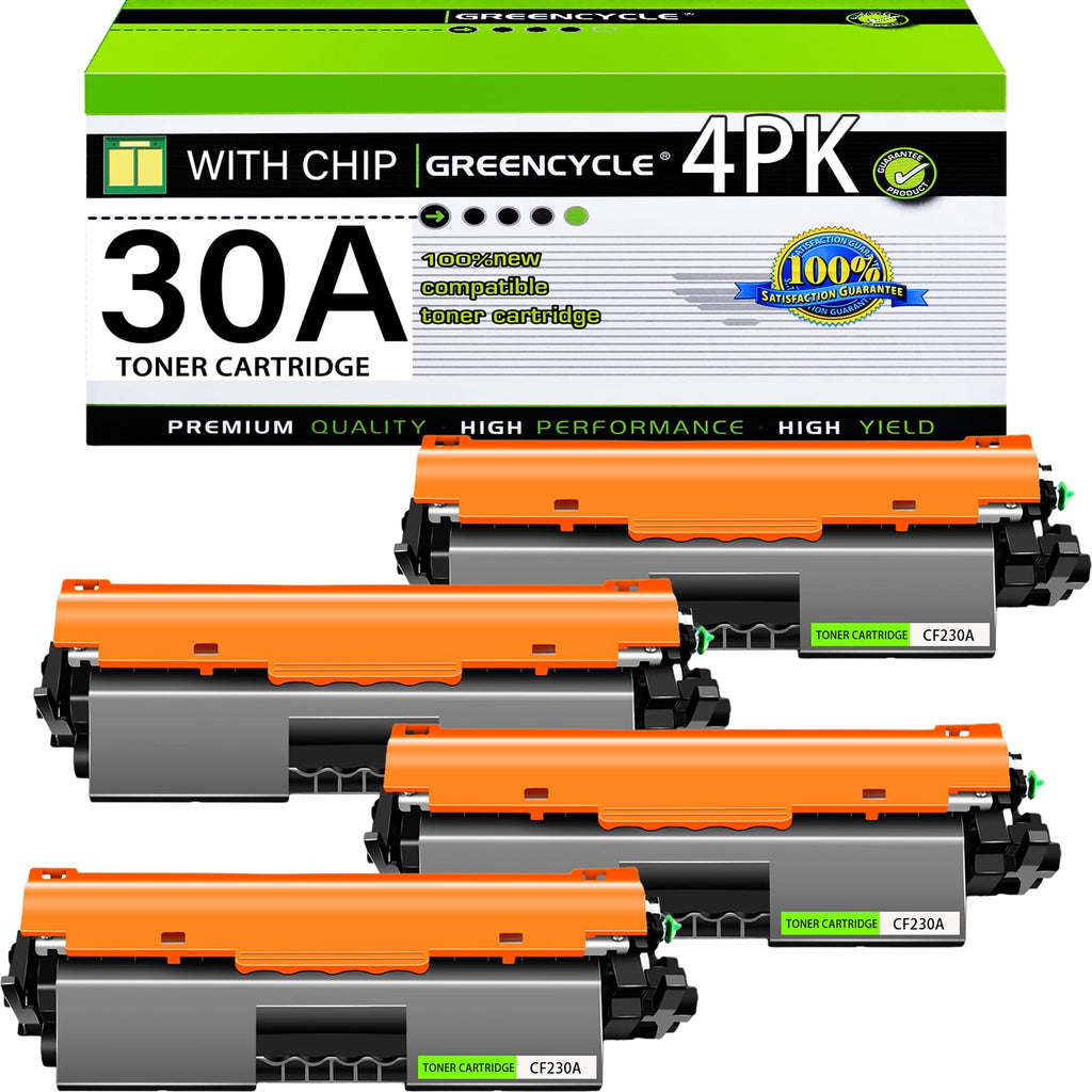30A Toner Cartridge Black CF230A 4PK Compatible for HP M227fdw