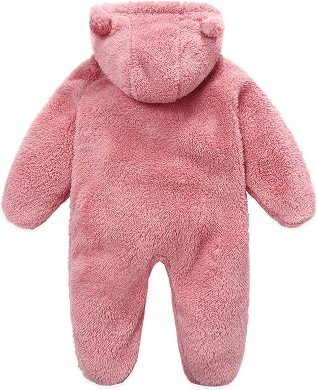 Baby Furry Jumpsuit Infant Bear Onesies Zipper Long Sleeve One-Piece Romper Hoodie Baby Outwear Snowsuit