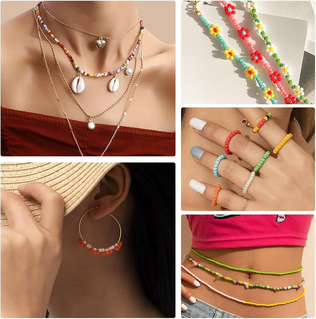 3mm Seed Beads for Jewelry Making Bracelet Making Kit Adults | 24 Colors glass bead | Bead kit for girls adults |