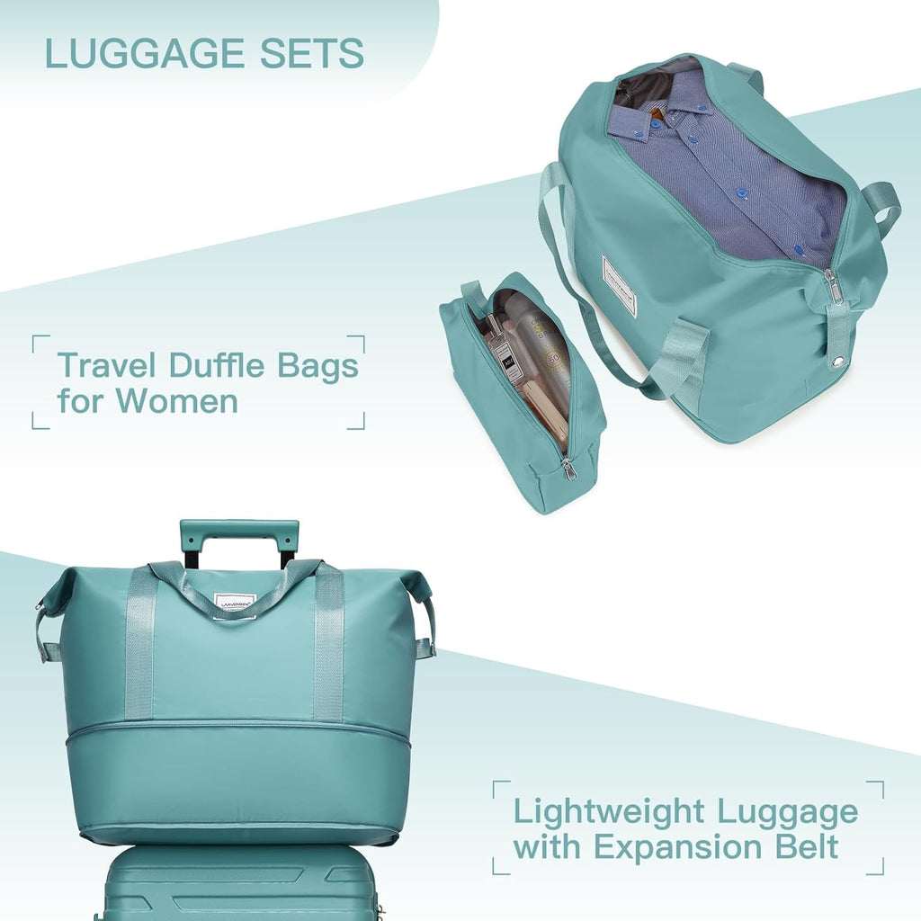 Luggage Sets 6 Piece, Expandable Hardside ABS Suitcase Sets with Spinner Wheels TSA Approved Lock, Large Suitcases